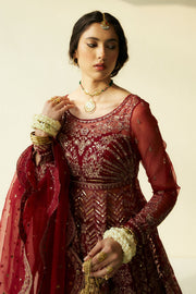 Zara Shahjahan Lovent Embroidered Organza Unstitched 3Pc Suit D-03 CHERIE