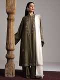 Zara Shahjahan Saraab Embroidered Marina Unstitched 3Pc Suit - CHINAR