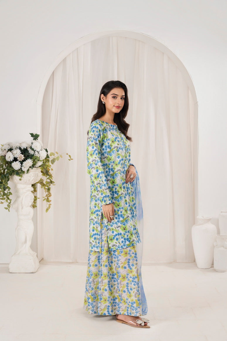 Feathers Premium Printed Lawn Unstitched 3Pc Suit CHROMEX-FT706