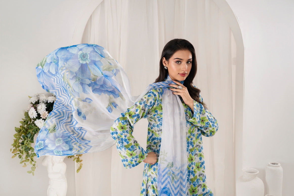 Feathers Premium Printed Lawn Unstitched 3Pc Suit CHROMEX-FT706