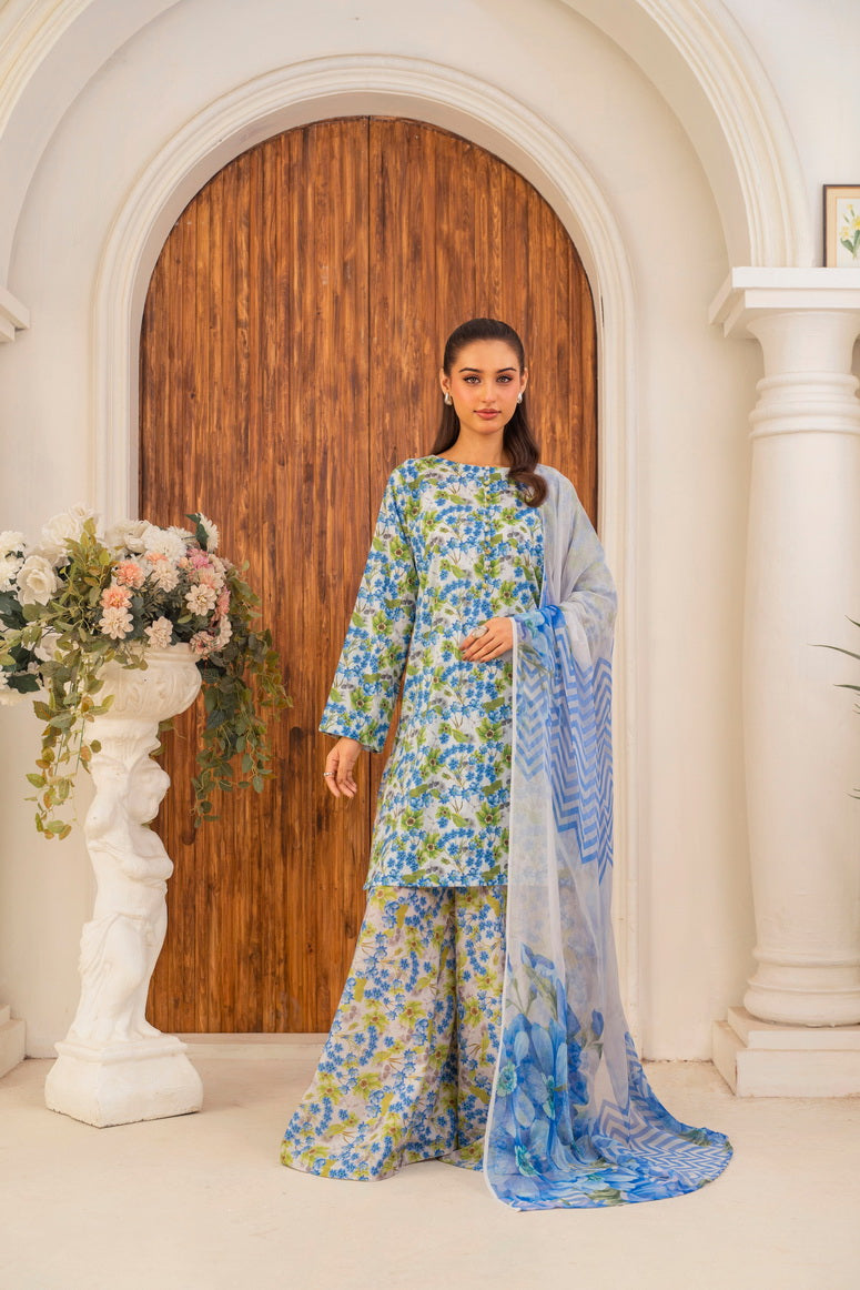 Feathers Premium Printed Lawn Unstitched 3Pc Suit CHROMEX-FT706