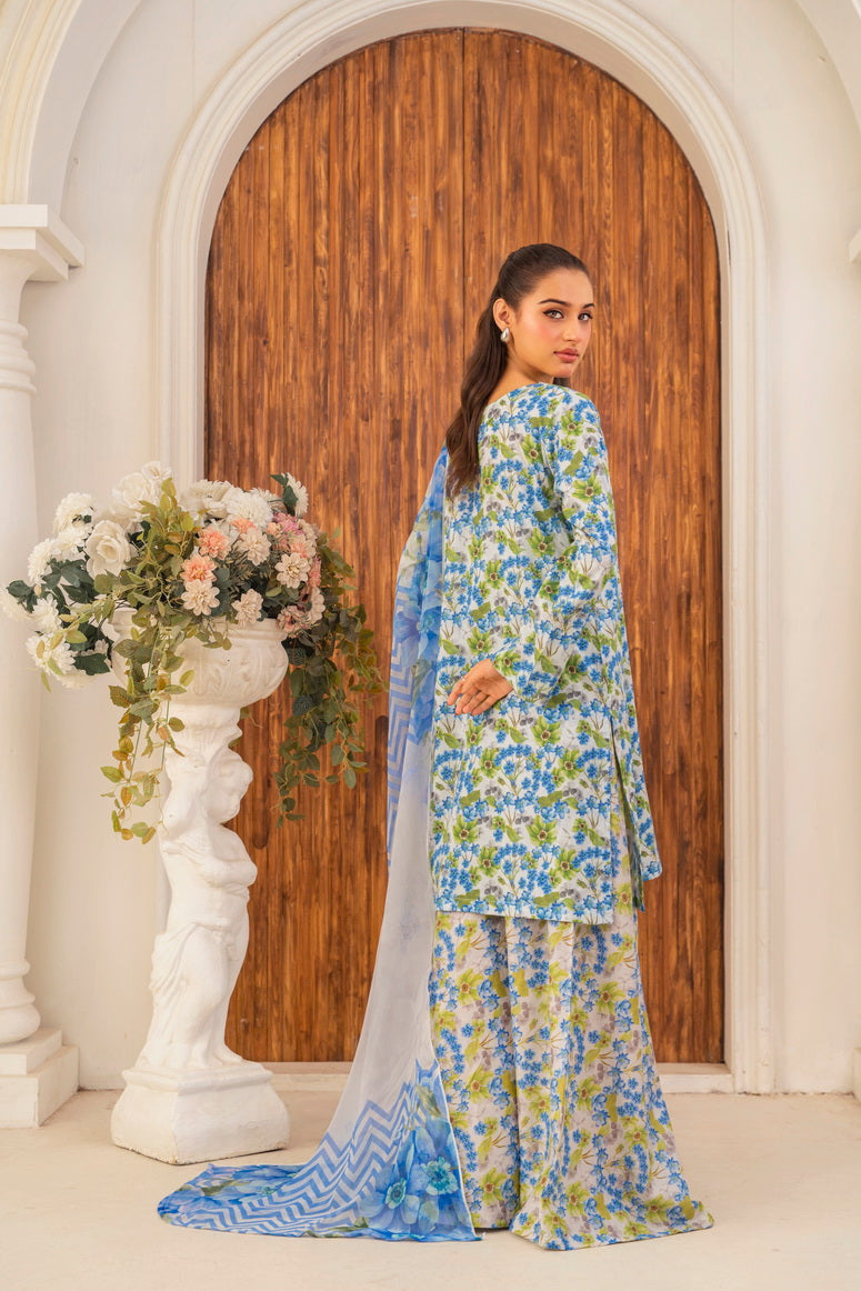 Feathers Premium Printed Lawn Unstitched 3Pc Suit CHROMEX-FT706