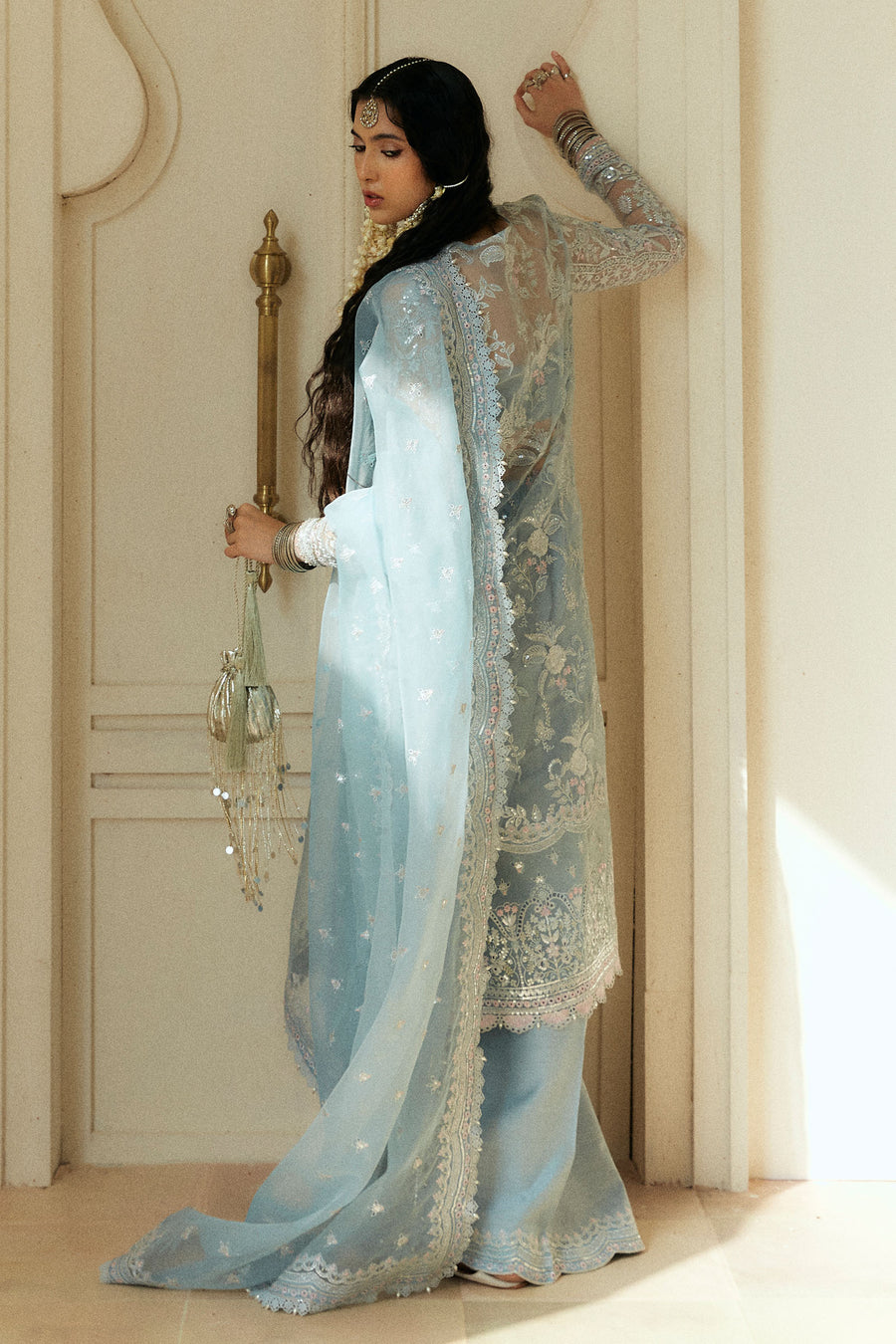 Zara Shahjahan Lovent Embroidered Organza Unstitched 3Pc Suit D-05 CIEL