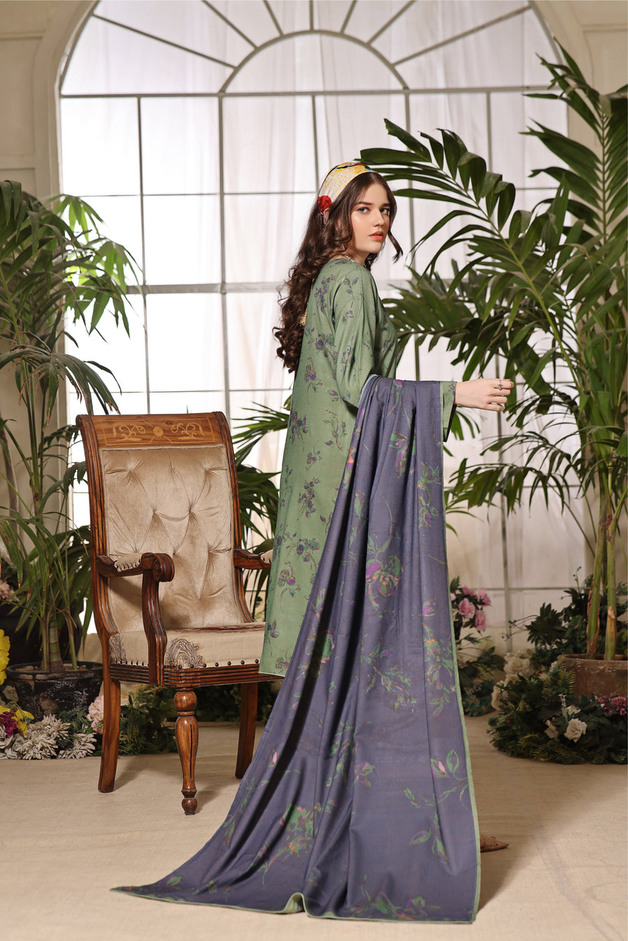 Feathers Digital Printed Dhanak Unstitched 3Pc Suit CINDERELLA-FT326