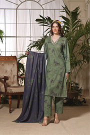 Feathers Digital Printed Dhanak Unstitched 3Pc Suit CINDERELLA-FT326
