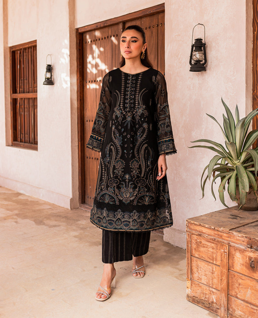 Xenia Formals Unstitched Luxury Embroidered Chiffon 3Pc Suit - CIYA