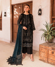Xenia Formals Unstitched Luxury Embroidered Chiffon 3Pc Suit - CIYA