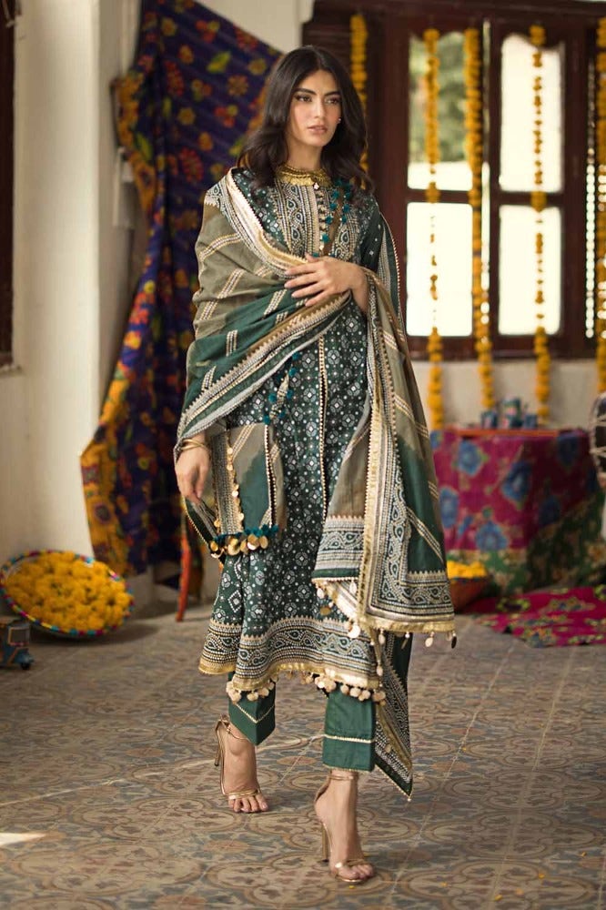 Gul Ahmed Chunri Embroidered Lawn Unstitched 3Pc Suit CL-42003B