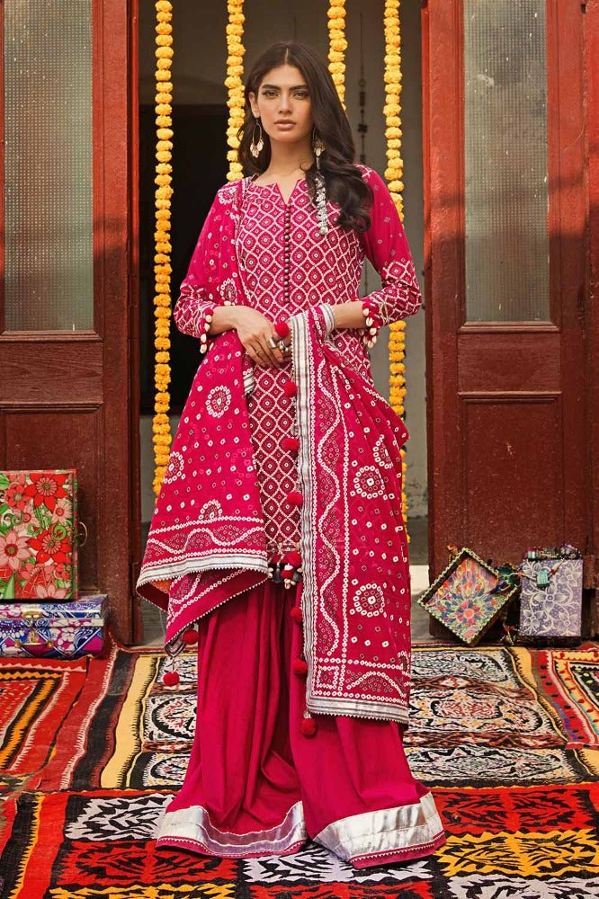 Gul Ahmed Chunri Embroidered Lawn Unstitched 3Pc Suit CL-42008B