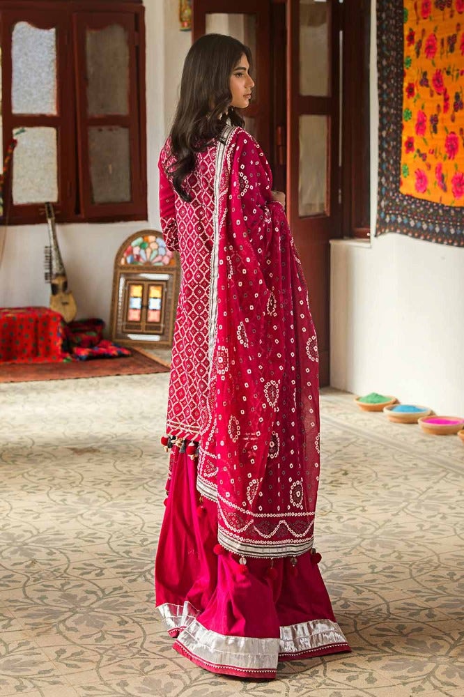 Gul Ahmed Chunri Embroidered Lawn Unstitched 3Pc Suit CL-42008B
