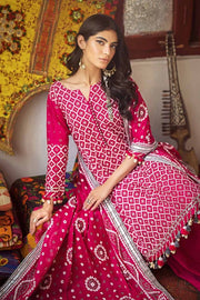 Gul Ahmed Chunri Embroidered Lawn Unstitched 3Pc Suit CL-42008B