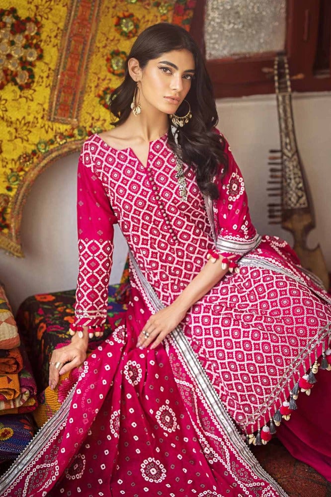 Gul Ahmed Chunri Embroidered Lawn Unstitched 3Pc Suit CL-42008B