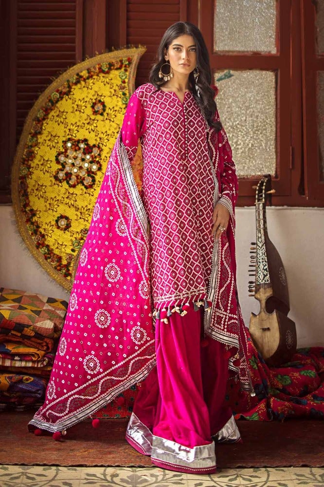 Gul Ahmed Chunri Embroidered Lawn Unstitched 3Pc Suit CL-42008B