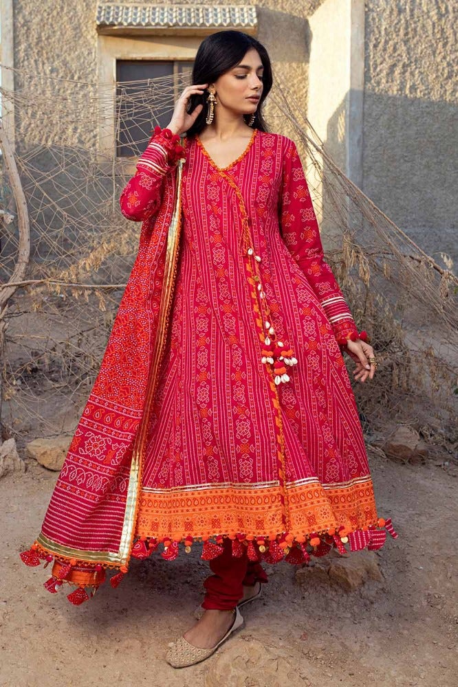 Gul Ahmed Chunri Embroidered Lawn Unstitched 3Pc Suit CL-42009A