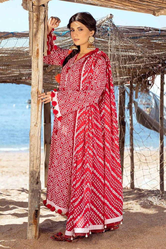 Gul Ahmed Chunri Embroidered Lawn Unstitched 3Pc Suit CL-42010A