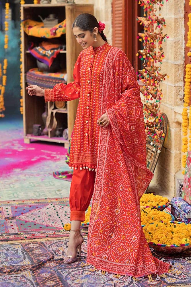 Gul Ahmed Chunri Embroidered Lawn Unstitched 3Pc Suit CL-42017B