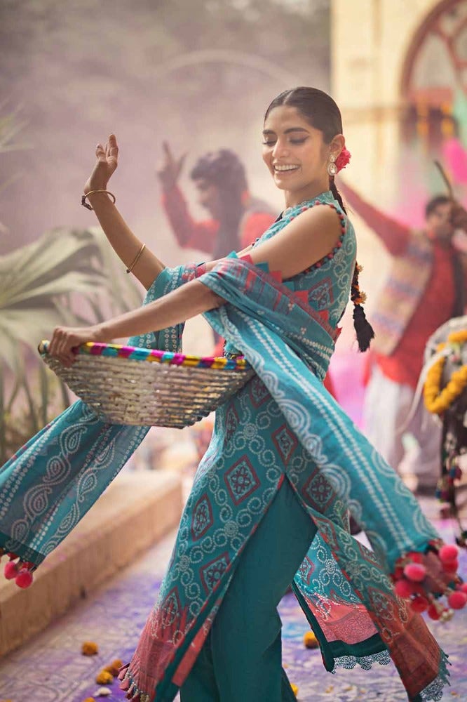 Gul Ahmed Chunri Embroidered Lawn Unstitched 3Pc Suit CL-42018B