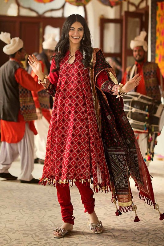 Gul Ahmed Chunri Embroidered Lawn Unstitched 3Pc Suit CL-42032B