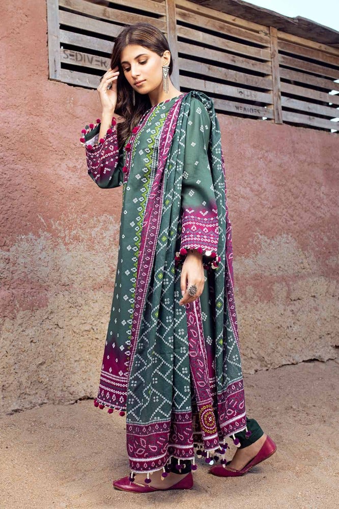 Gul Ahmed Chunri Embroidered Lawn Unstitched 3Pc Suit CL-42034A