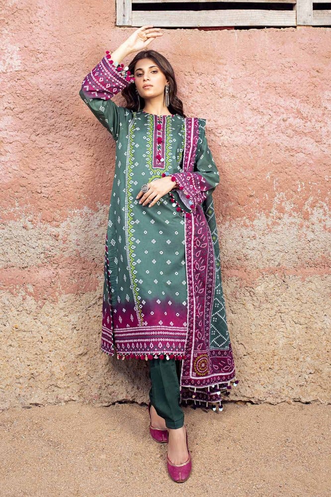 Gul Ahmed Chunri Embroidered Lawn Unstitched 3Pc Suit CL-42034A