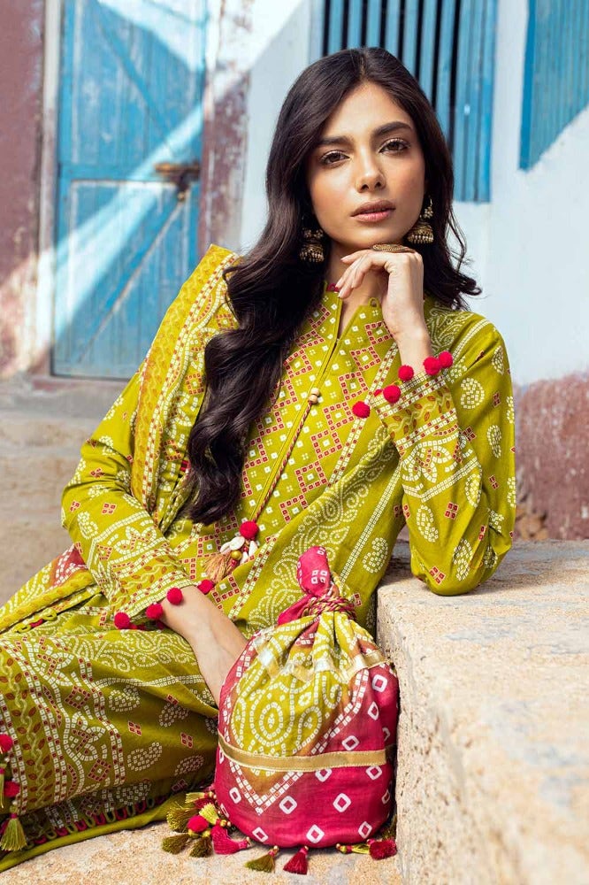 Gul Ahmed Chunri Embroidered Lawn Unstitched 3Pc Suit CL-42036A