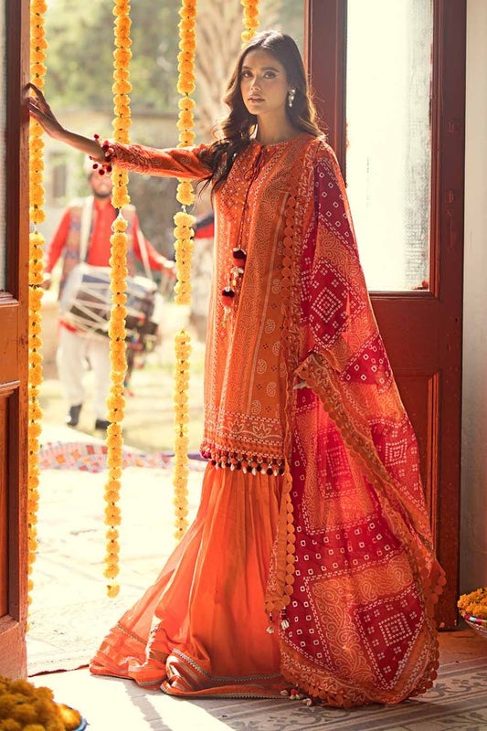 Gul Ahmed Chunri Embroidered Lawn Unstitched 3Pc Suit CL-42036B