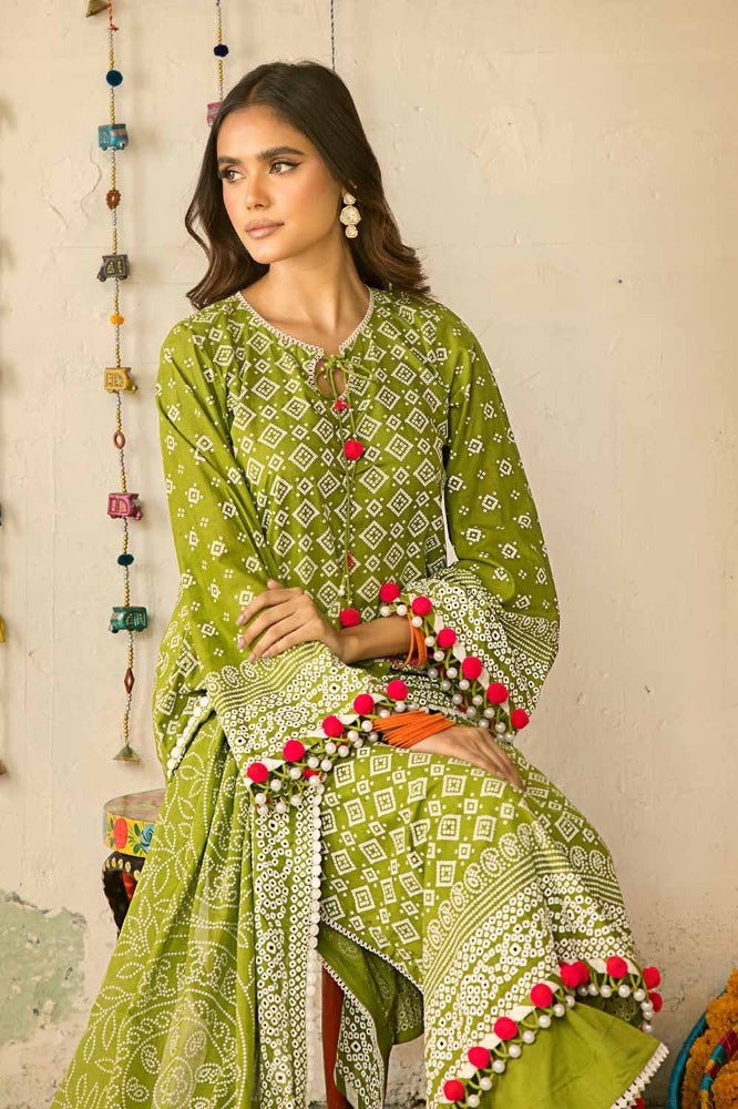 Gul Ahmed Chunri Embroidered Lawn Unstitched 3Pc Suit CL-42039B