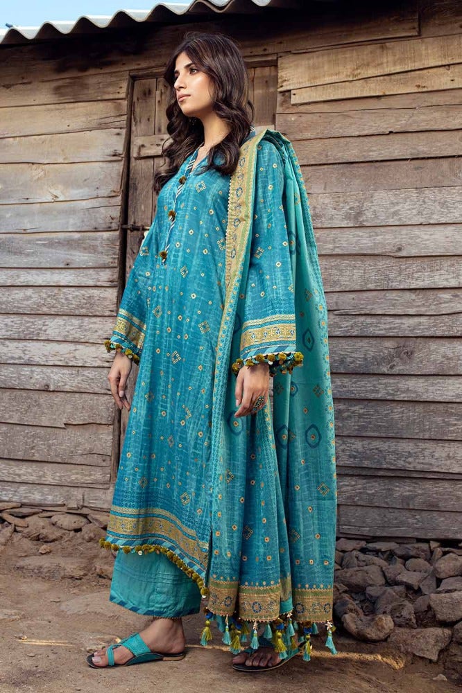 Gul Ahmed Chunri Embroidered Lawn Unstitched 3Pc Suit CL-42042A