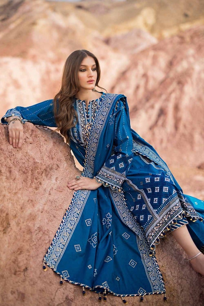 Gul Ahmed Chunri Embroidered Lawn Unstitched 3Pc Suit CL-42052