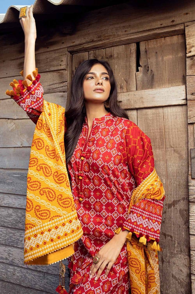 Gul Ahmed Chunri Embroidered Lawn Unstitched 3Pc Suit CL-42061A
