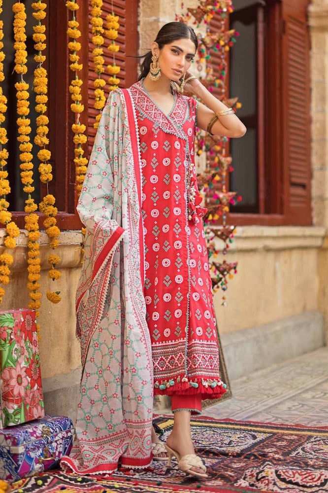 Gul Ahmed Chunri Embroidered Lawn Unstitched 3Pc Suit CL-42062B