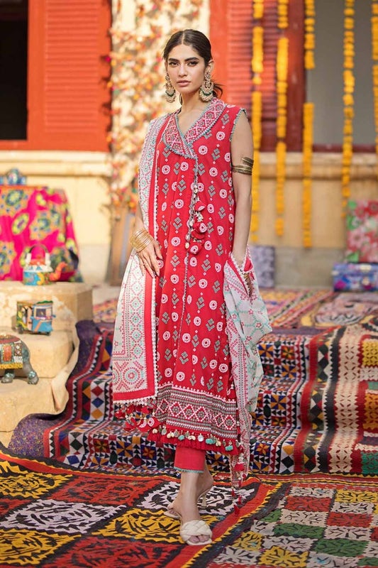 Gul Ahmed Chunri Embroidered Lawn Unstitched 3Pc Suit CL-42062B