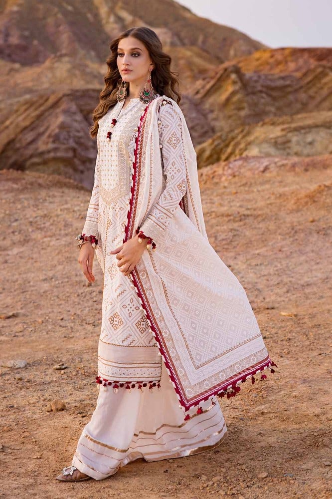 Gul Ahmed Chunri Embroidered Lawn Unstitched 3Pc Suit CL-42074