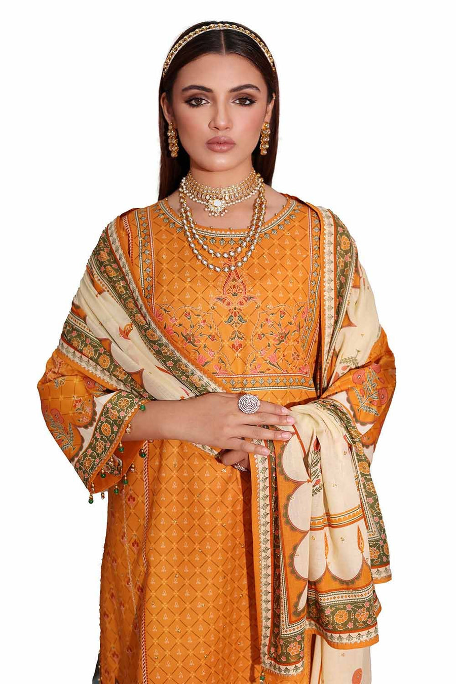 Gul Ahmed Embroidered Lawn Unstitched 3Pc Suit CL-42102