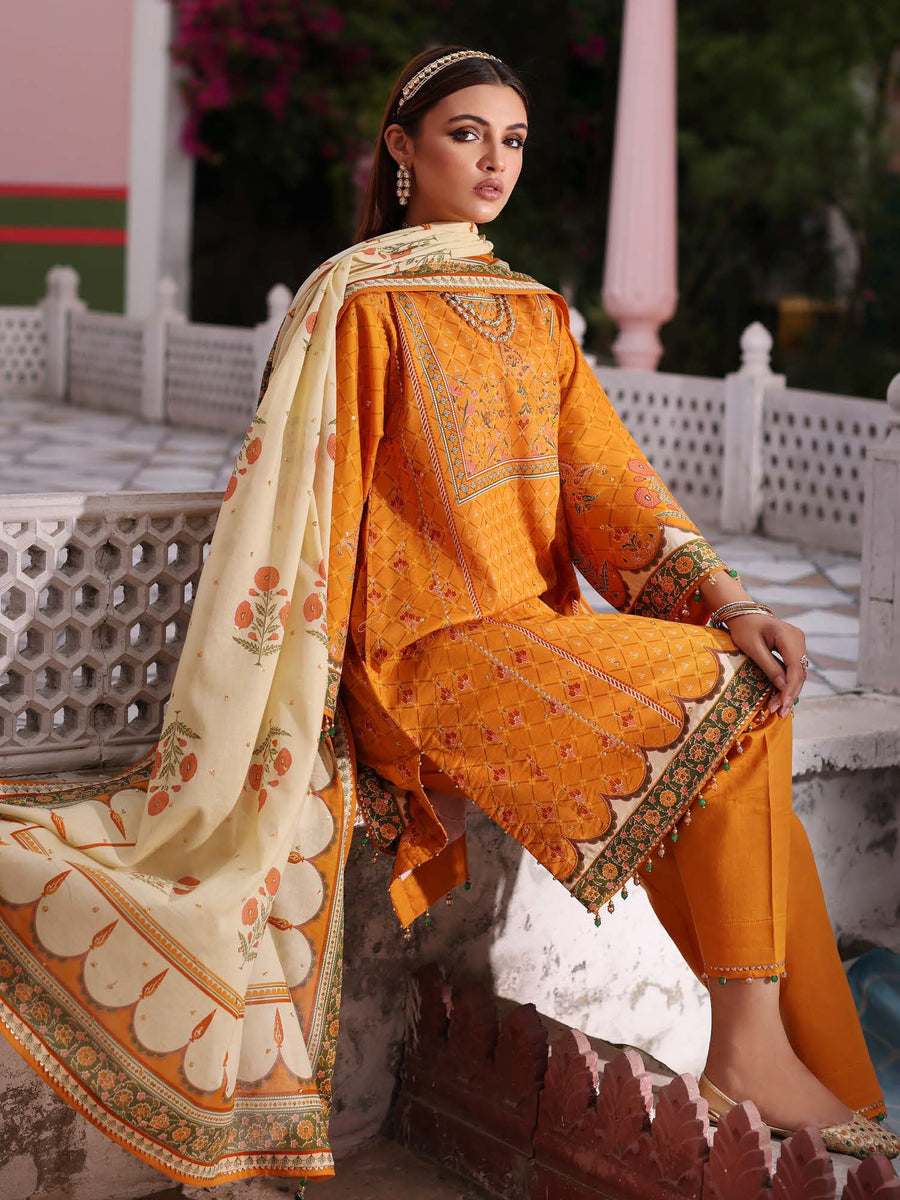 Gul Ahmed Embroidered Lawn Unstitched 3Pc Suit CL-42102