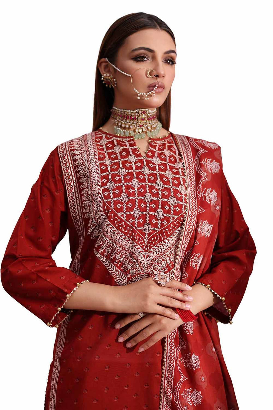 Gul Ahmed Embroidered Lawn Unstitched 3Pc Suit CL-42103