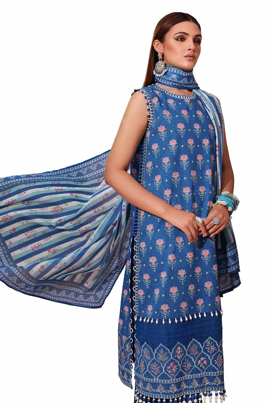 Gul Ahmed Embroidered Lawn Unstitched 3Pc Suit CL-42105