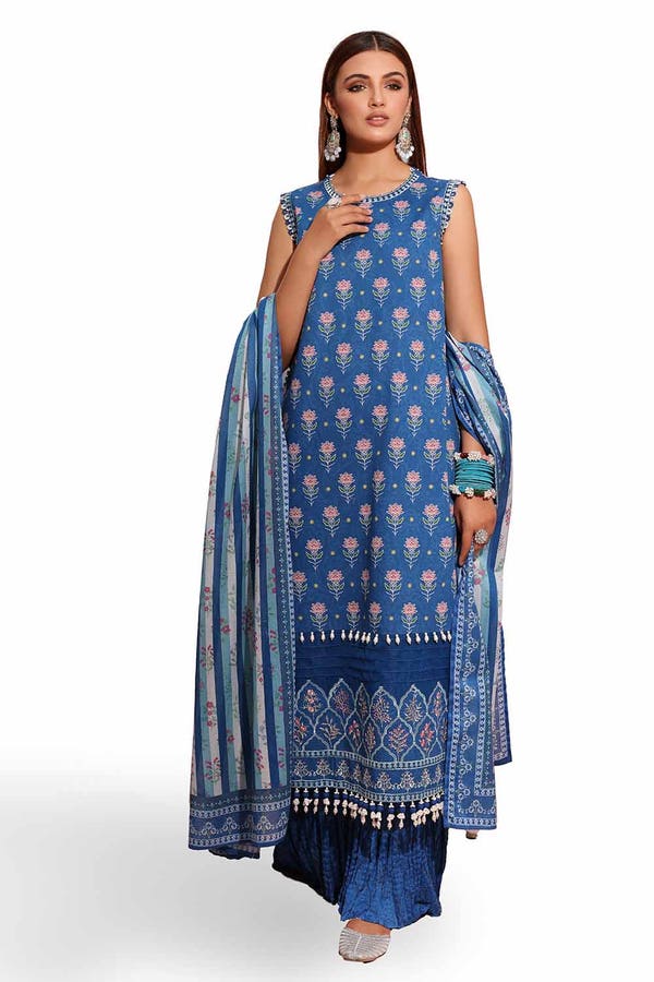 Gul Ahmed Embroidered Lawn Unstitched 3Pc Suit CL-42105