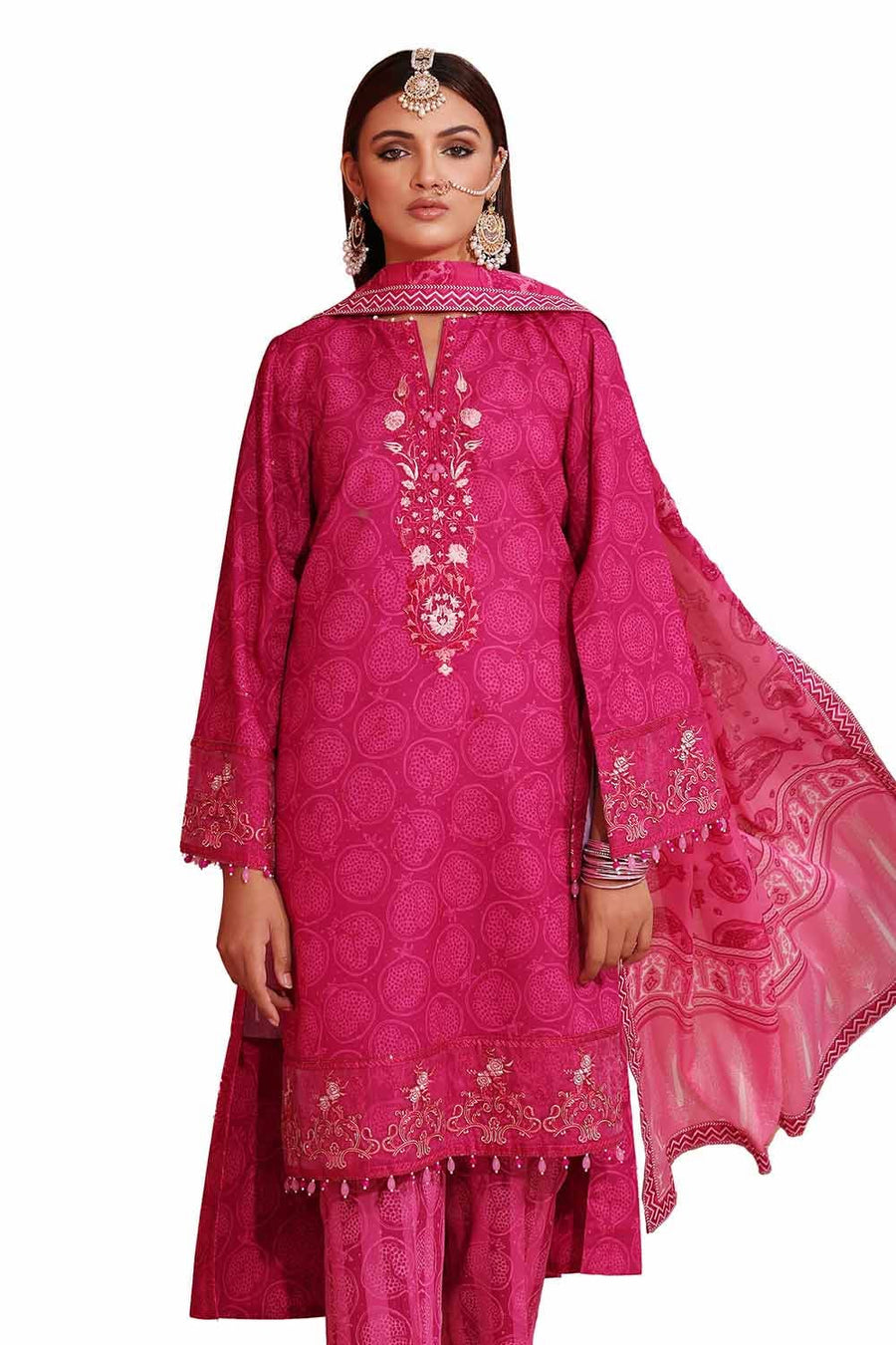 Gul Ahmed Embroidered Lawn Unstitched 3Pc Suit CL-42106