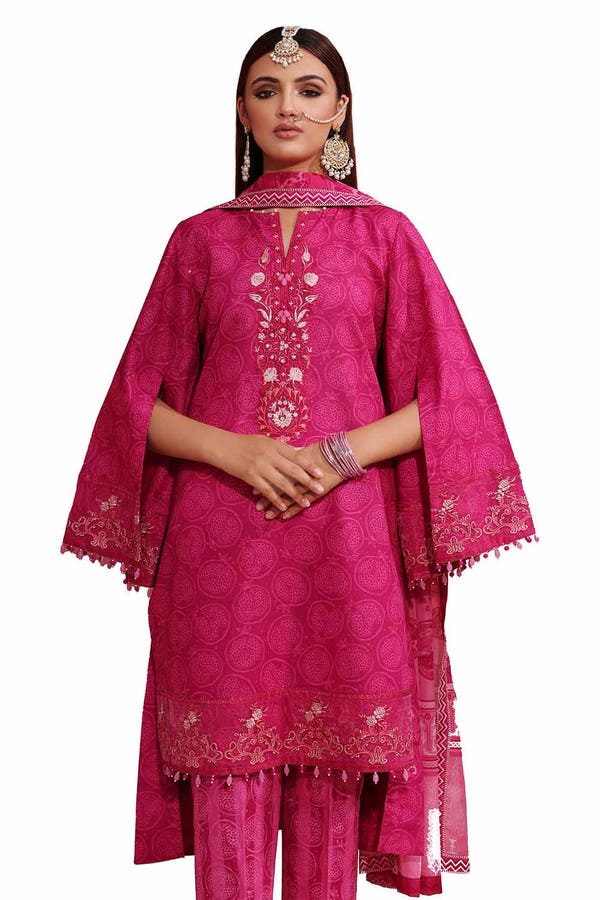 Gul Ahmed Embroidered Lawn Unstitched 3Pc Suit CL-42106