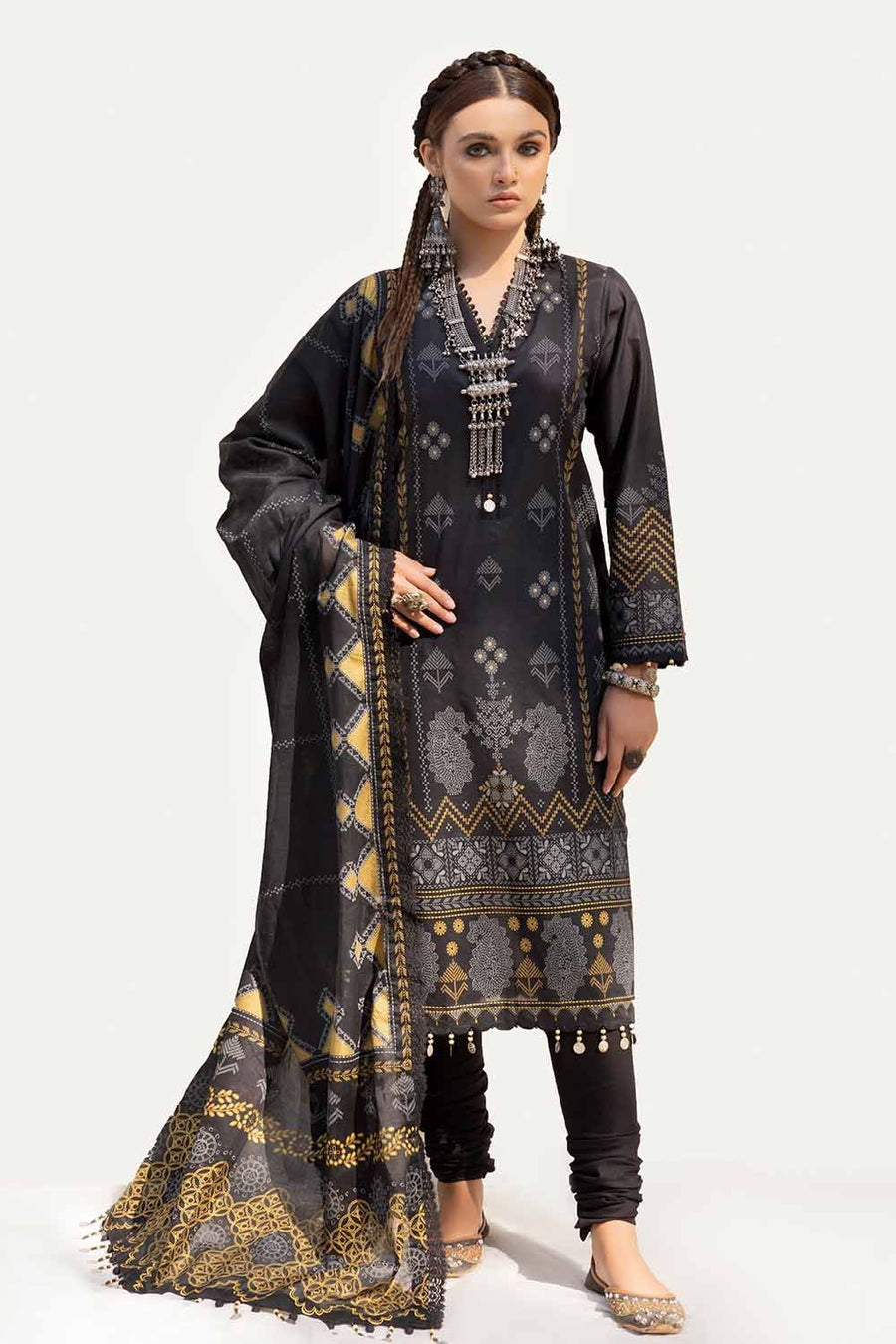 Gul Ahmed Printed Lawn Unstitched 3Pc Suit CL-42140