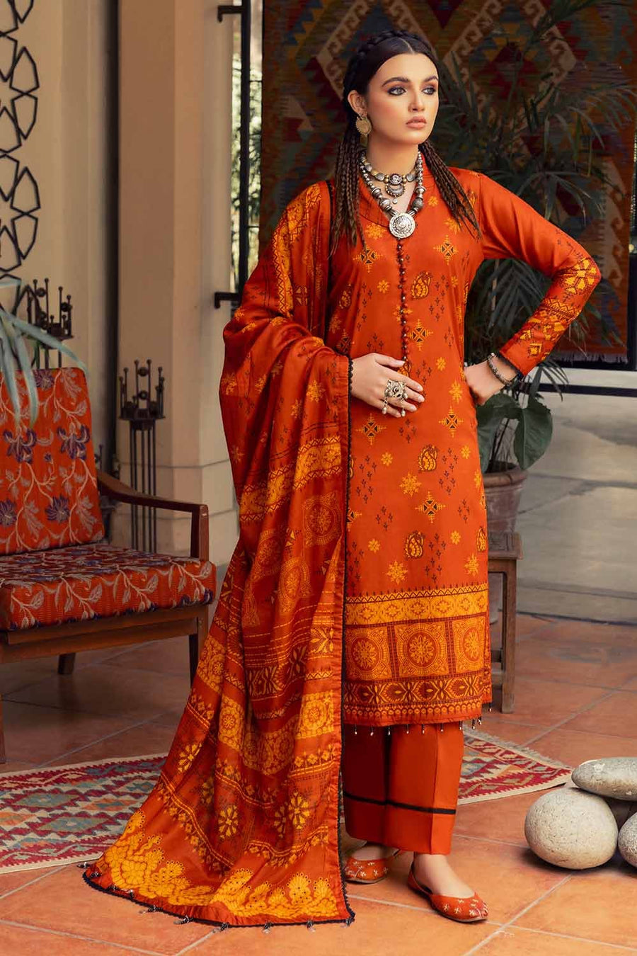 Gul Ahmed Printed Lawn Unstitched 3Pc Suit CL-42141