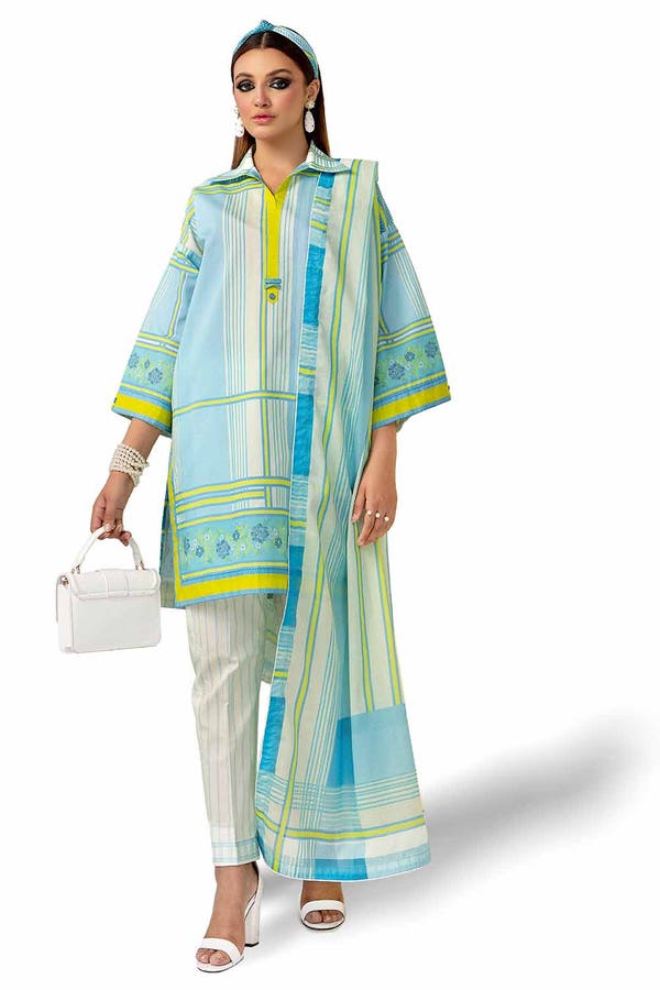 Gul Ahmed Printed Lawn Unstitched 3Pc Suit CL-42145