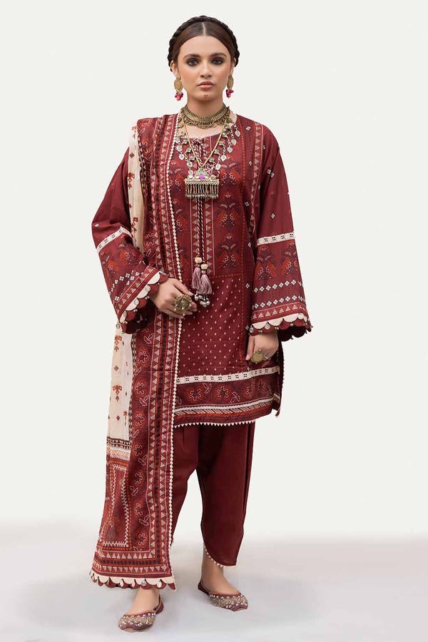 Gul Ahmed Printed Lawn Unstitched 3Pc Suit CL-42206