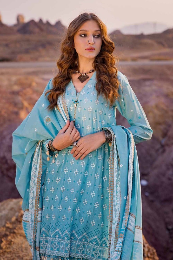 Gul Ahmed Chunri Embroidered Lawn Unstitched 3Pc Suit CL-42215