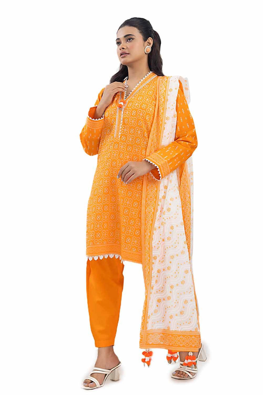 Gul Ahmed Printed Lawn Unstitched 3Pc Suit CL-42242B