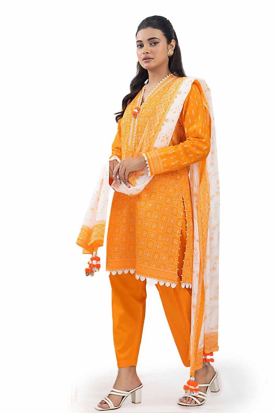 Gul Ahmed Printed Lawn Unstitched 3Pc Suit CL-42242B