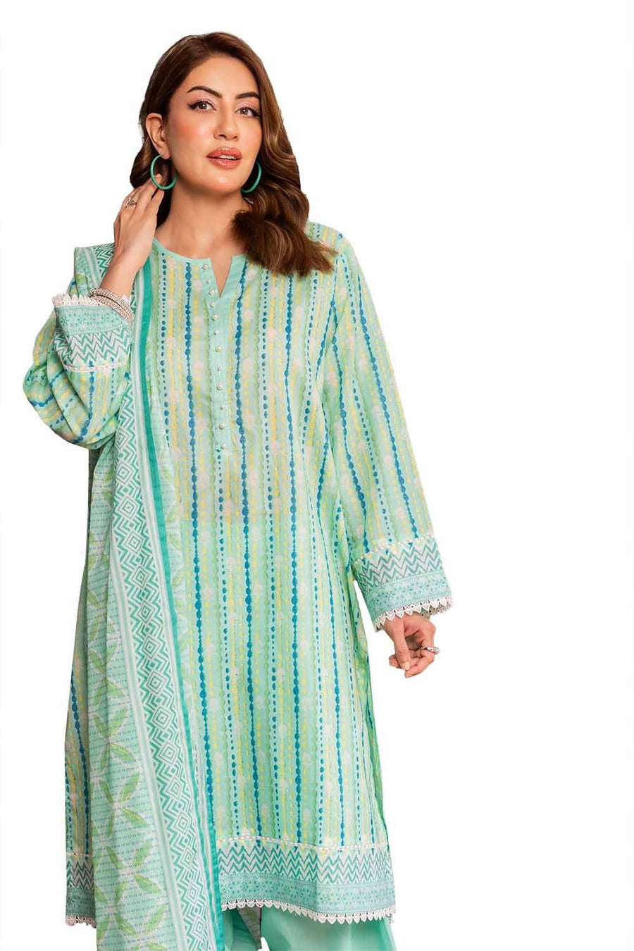 Gul Ahmed Printed Lawn Unstitched 3Pc Suit CL-42295A