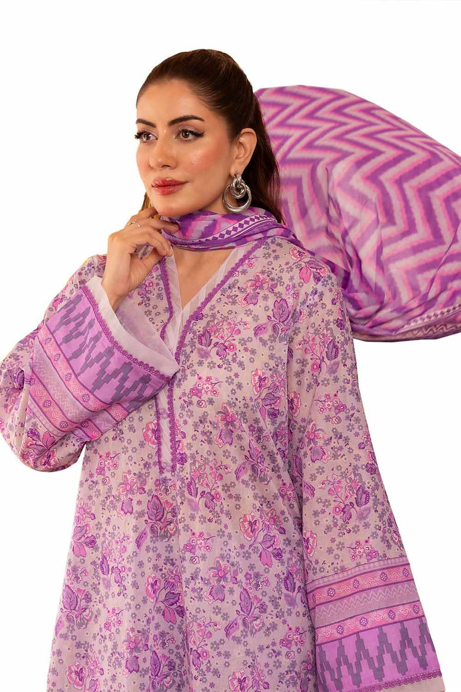 Gul Ahmed Printed Lawn Unstitched 3Pc Suit CL-42299B