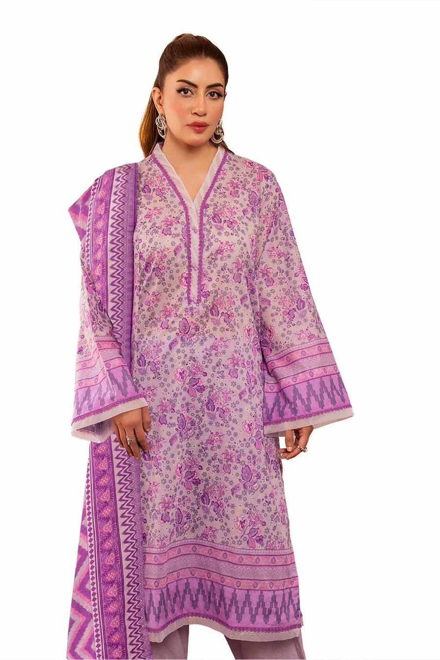 Gul Ahmed Printed Lawn Unstitched 3Pc Suit CL-42299B